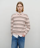 REGULAR LOGO STRIPE POLO KNIT IN PINK image 11