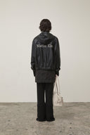 FAUX LEATHER HOODY CROP JUMPER IN BLACK image 8