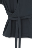 TIE DETAIL DRAPED LOGO TOP IN CHARCOAL GREY image 5