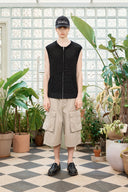TWO TONE MESH KNIT VEST FOR MEN IN BLACK image 6
