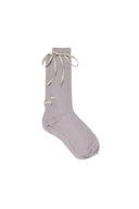 RIBBON POINT CREW SOCKS IN LIGHT GRAY image 6