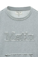 RAW CUT APPLIQUE SWEATSHIRT IN GRAY image 4
