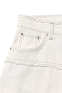 CUT LINE POINT DENIM SHORTS IN WHITE image 16