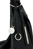 TWIST HANDLE SMALL HOBO BAG IN BLACK image 4