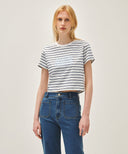 W CLASSIC LOGO CROP TEE IN DARK NAVY image 10