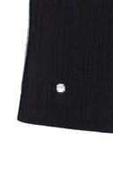 LAYERED BUTTON HALTER NECK TOP IN BLACK image 5