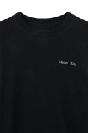 CASHMERE BLENDED ROUND KNIT PULLOVER IN BLACK image 4