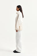 BACK LOGO HIGH NECK JUMPER IN CREAM image 8