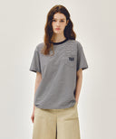 SMALL CLASSIC LOGO STRIPE RINGER TEE IN NAVY image 11