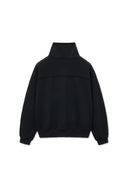 CUT OUT HALF ZIP SWEATSHIRT FOR MEN IN BLACK image 4
