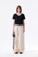 STUD POINT COLOR DENIM PANTS IN CREAM image 6