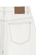 DESTROYED COLOR DYEING DENIM PANTS IN WHITE image 16