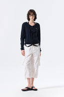 STRING DETAIL KNIT CARDIGAN IN DARK NAVY image 20