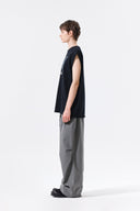RAW EDGE CUT OUT SLEEVELESS TOP FOR MEN IN BLACK image 6