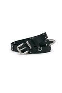 DOUBLE STUD LEATHER BELT IN BLACK image 4