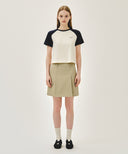 W COTTON CARGO MINI SKIRT IN BEIGE image 3