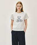 W DOODLE BEAR TEE IN WHITE image 10