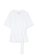TIE DETAIL DRAPED LOGO TOP IN WHITE image 13