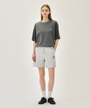 CLASSIC LOGO SWEAT SHORTS IN LIGHT HEATHER GREY image 3