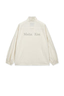 BACK LOGO HIGH NECK JUMPER IN CREAM image 3