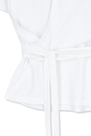 TIE DETAIL DRAPED LOGO TOP IN WHITE image 16