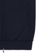 BACK LOGO JERSEY HOOD VEST IN NAVY image 4