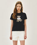 W DOODLE BEAR TEE IN NAVY image 10