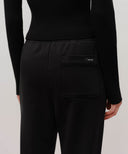 W LACE POINT BOOTS CUT SWEAT PANTS IN BLACK image 2