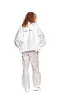 MATIN KIM LOGO COATING JUMPER IN IVORY image 9