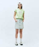 W STRAIGHT DENIM MINI SKIRT IN LIGHT BLUE image 1