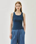 W REGULAR LOGO SLEEVELESS IN BLUE image 11
