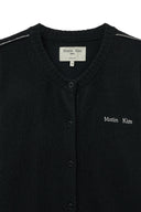 CASHMERE BLENDED ROUND KNIT CARDIGAN IN BLACK image 17