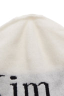 LOGO JACQUARD SHORT BEANIE IN WHITE image 3