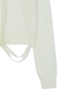 STRING DETAIL KNIT CARDIGAN IN CREAM image 17