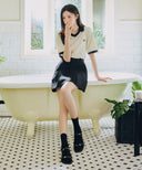 W COTTON CARGO MINI SKIRT IN BLACK image 14