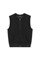 TWO TONE MESH KNIT VEST FOR MEN IN BLACK image 1