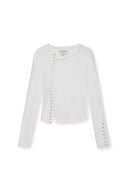 SNAP DETAIL SLIM TOP IN IVORY image 1