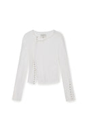 SNAP DETAIL SLIM TOP IN IVORY image 1