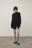 CASHMERE BLENDED ROUND KNIT CARDIGAN IN BLACK image 11