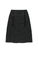 NYLON SHIRRING MIDI SKIRT IN BLACK image 1