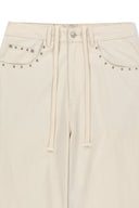 STUD POINT COLOR DENIM PANTS IN CREAM image 4
