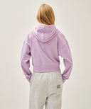 W SMALL CLASSIC LOGO CROP HOODIE IN LAVENDER