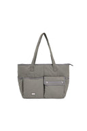 POCKET UTILITY NYLON BIG SHOULDER BAG IN KHAKI image 5