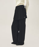 W LAYERED PLEATS SKIRT PANTS IN BLACK image 17