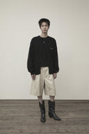 CASHMERE BLENDED ROUND KNIT CARDIGAN IN BLACK image 9