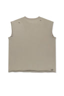 RAW EDGE CUT OUT SLEEVELESS TOP FOR MEN IN BEIGE image 3