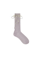 RIBBON POINT CREW SOCKS IN LIGHT GRAY image 1