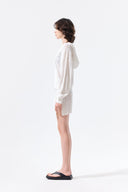 MESH LOGO WRAP MINI SKIRT IN WHITE image 16