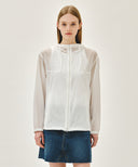 HOODED PACKABLE NYLON JACKET IN WHITE image 15