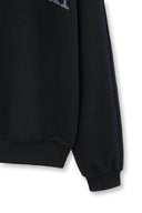 CUT OUT HALF ZIP SWEATSHIRT FOR MEN IN BLACK image 6